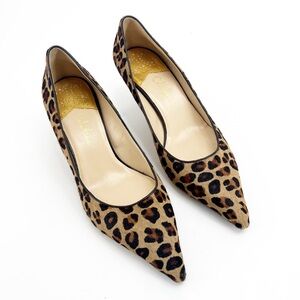 Cole Haan X Nike Air Leopard Calf Hair Pointy Toe Kitten Heels, Size 10